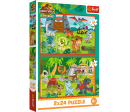 Puzzle 2v1 Jurský svět: Malí dinosauři 2x24 dílků 27,5x18cm v krabici 19x29x4cm
