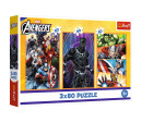 Puzzle 3v1 The Avengers: Dny plné akcí 2x80 dílků 18x27,5cm v krabici 29x19x4cm
