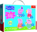 Puzzle baby My first puzzles Classic - Malé prasátko Peppa mezi přáteli 14 dílků v krabici 27x19x6cm