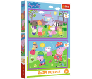 Puzzle 2v1 Peppa Pig: Peppa na hřišti 2x24 dílků 27,5x18cm v krabici 19x29x4cm