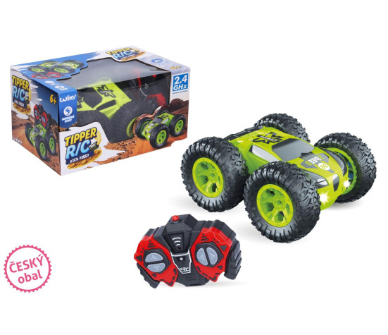 Auto Rock Buggy Tipper kaskadérské RC 2,4GHz 15x14cm na dobíjecí pack + baterie se světlem v krabici