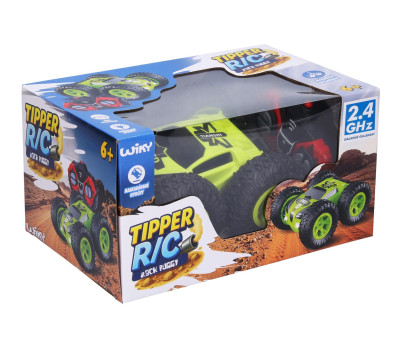 Auto Rock Buggy Tipper kaskadérské RC 2,4GHz 15x14cm na dobíjecí pack + baterie se světlem v krabici