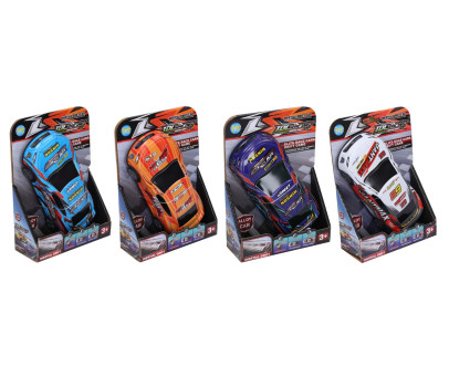 Auto driftovací kovové závodní na setrvačník 17cm 4 barvy na kartě 14,5x20cm