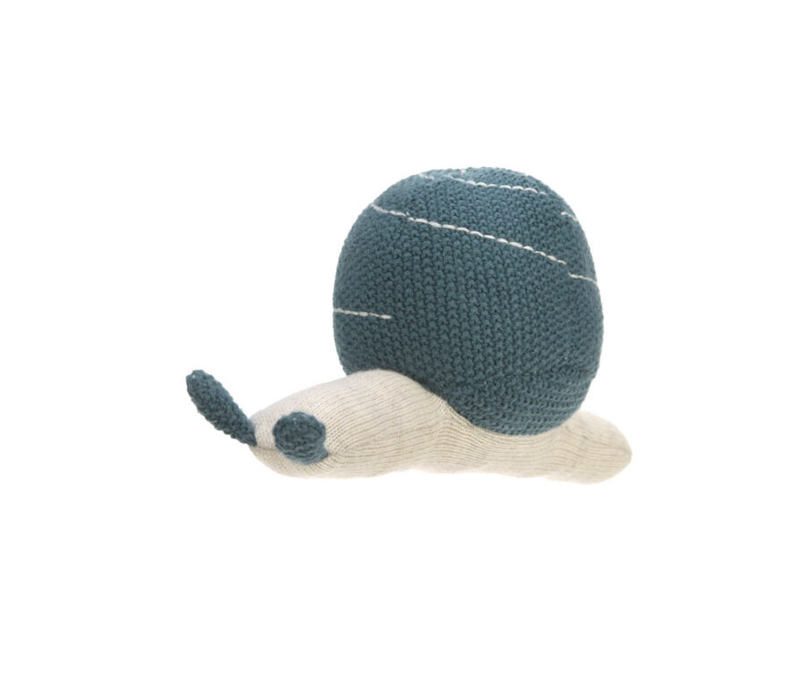 Knitted Toy with Rattle 2022 Garden Explorer snail blue