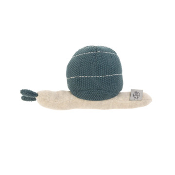 Knitted Toy with Rattle 2022 Garden Explorer snail blue