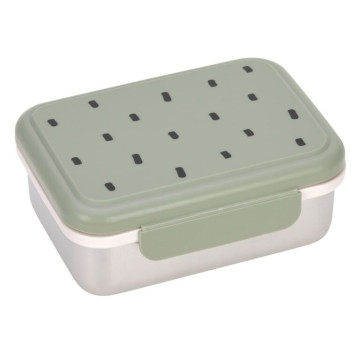 Lunchbox Stainless Steel Happy Prints light olive