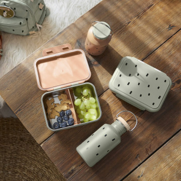 Lunchbox Stainless Steel Happy Prints light olive