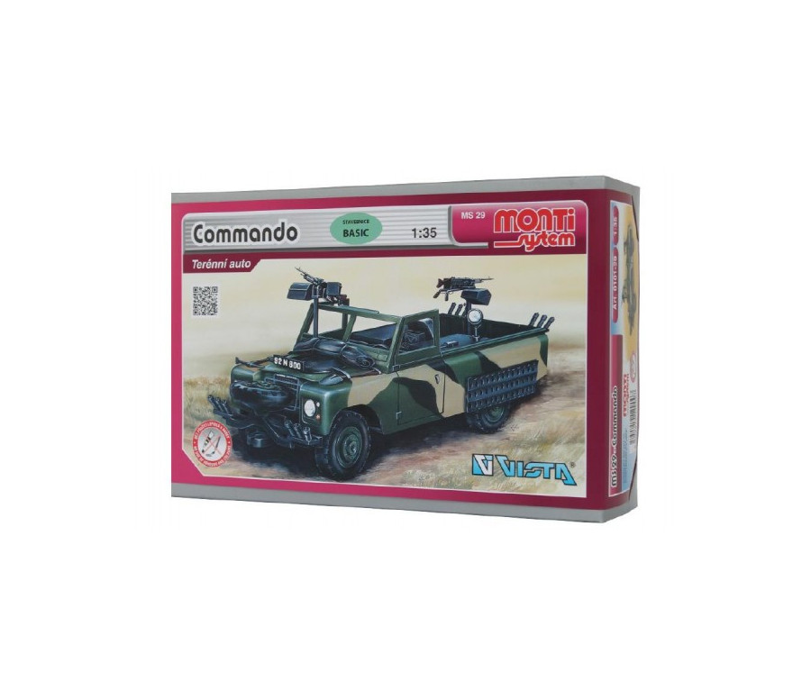 Stavebnice Monti System MS 29 Commando Land Rover 1:35 v krabici 22x15x6cm