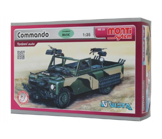 Stavebnice Monti System MS 29 Commando Land Rover 1:35 v krabici 22x15x6cm