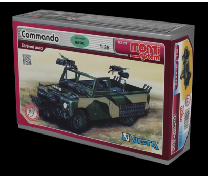 Stavebnice Monti System MS 29 Commando Land Rover 1:35 v krabici 22x15x6cm