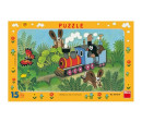 Puzzle deskové Krtek a lokomotiva 29,5x19cm 15 dílků