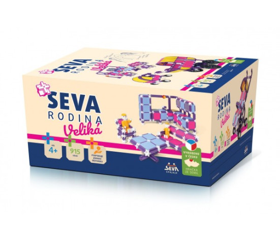 Stavebnice SEVA RODINA Veliká plast 915ks v krabici 27x38x18cm