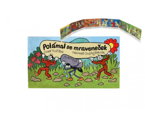 Knížka leporelo CZ text - Polámal se mraveneček 16x9cm 24m+