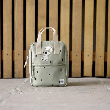 Mini Square Backpack Happy Prints light olive