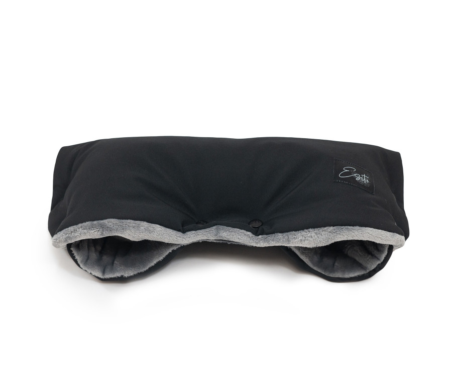 ESITO Rukávník na kočárek Mikroplyš softshell Black / Grey - černá / šedá / 45 x 53 cm