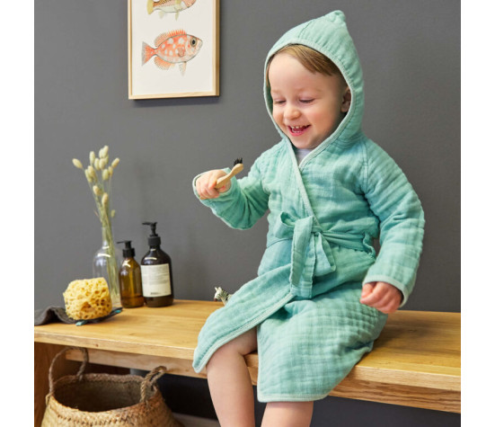 Muslin Bathrobe 2022 milky 24-36m.