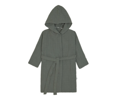 Muslin Bathrobe petrol green 24-36m.