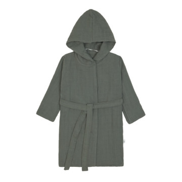 Muslin Bathrobe petrol green 24-36m.