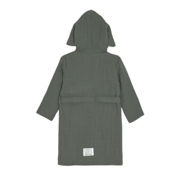 Muslin Bathrobe petrol green 24-36m.