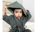 Muslin Bathrobe petrol green 24-36m.