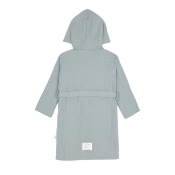 Muslin Bathrobe powder blue 24-36m.