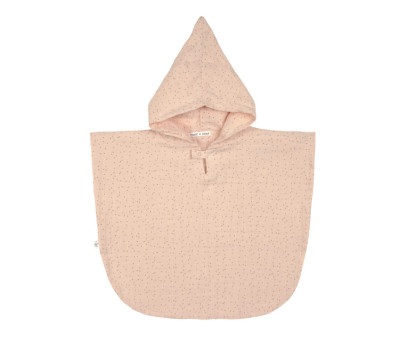 Muslin Poncho dots peach rose