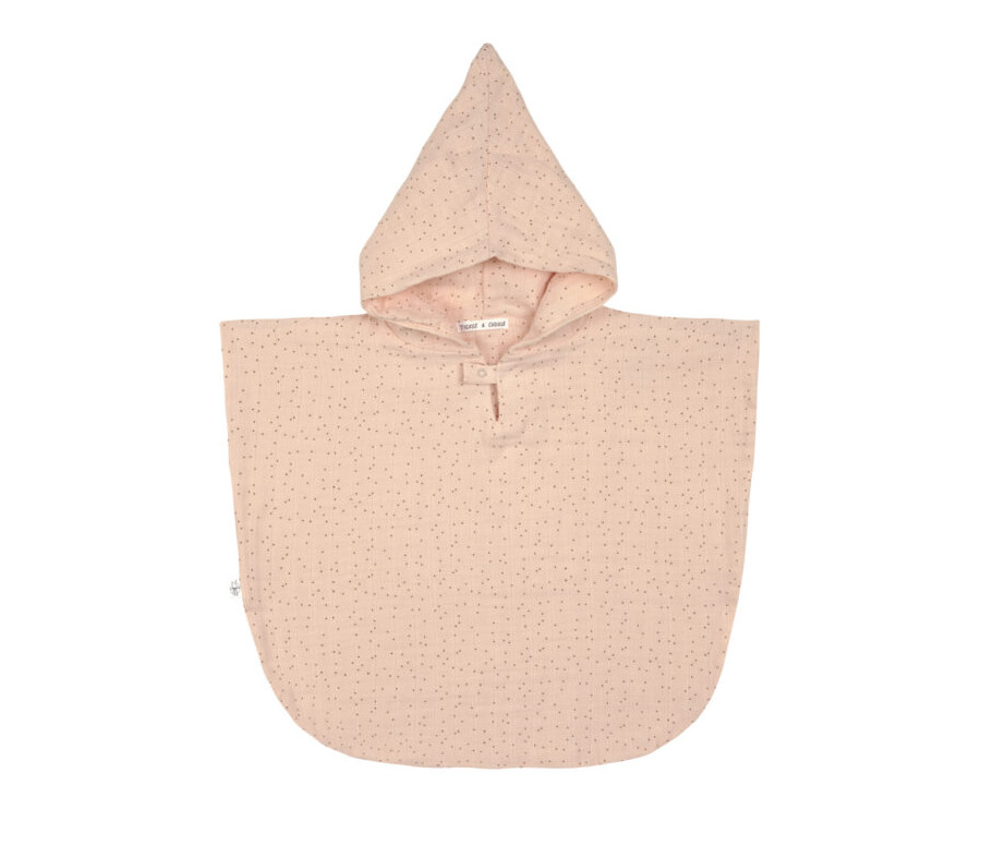 Muslin Poncho dots peach rose