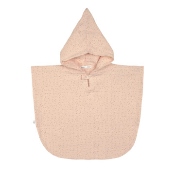 Muslin Poncho dots peach rose