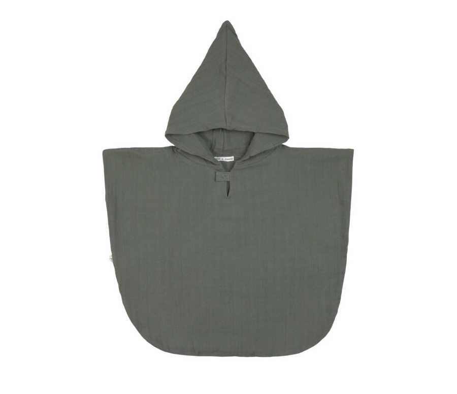 Muslin Poncho petrol green