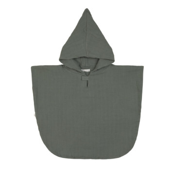 Muslin Poncho petrol green