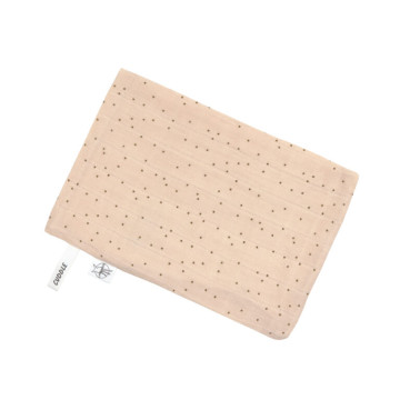 Muslin Wash Glove Set 3 pcs dots peach rose