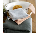 Muslin Wash Glove Set 3 pcs dots peach rose