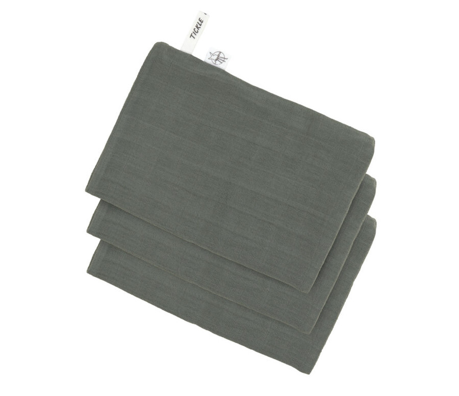 Muslin Wash Glove Set 3 pcs petrol green