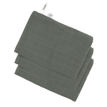 Muslin Wash Glove Set 3 pcs petrol green