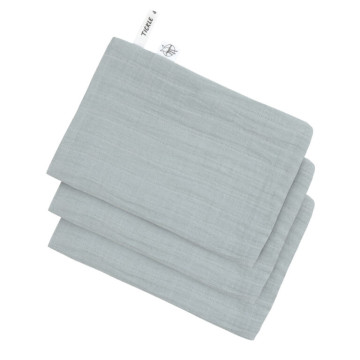 Muslin Wash Glove Set 3 pcs powder blue