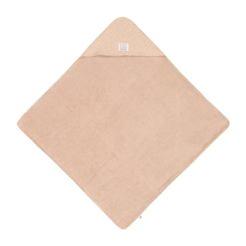 Muslin/Terry Hooded Towel dots peach rose