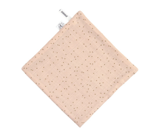 Muslin/Terry Washcloth Set 3 pcs dots peach rose