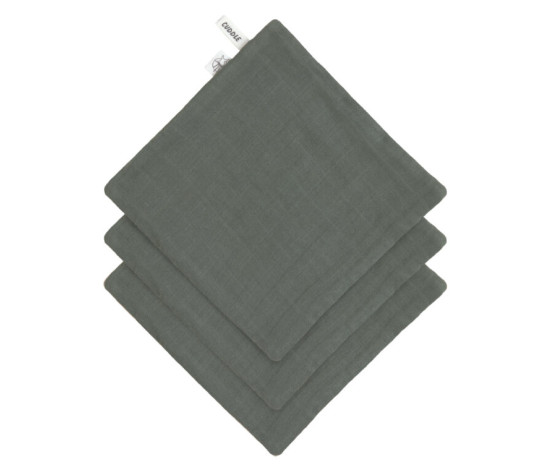 Muslin/Terry Washcloth Set 3 pcs petrol green