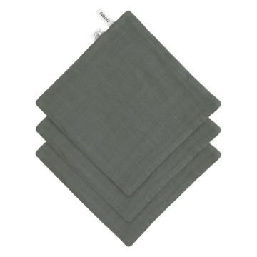 Muslin/Terry Washcloth Set 3 pcs petrol green