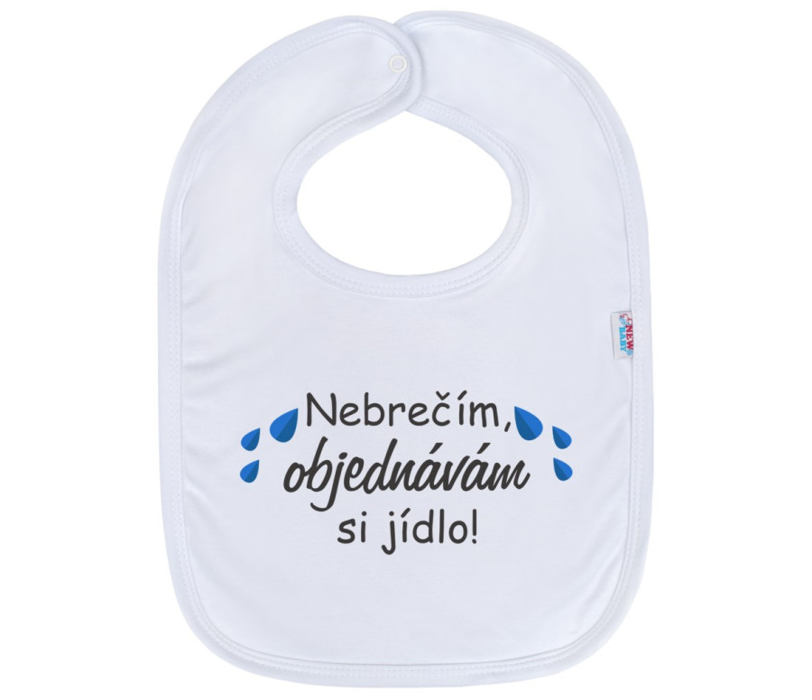 Kojenecký bavlněný bryndák New Baby Nebrečím objednávám si jídlo!