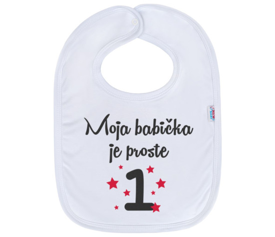 Kojenecký bavlněný bryndák New Baby Moja babička je proste 1