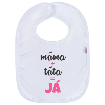 Kojenecký bavlněný bryndák New Baby máma+tátaJÁ růžový