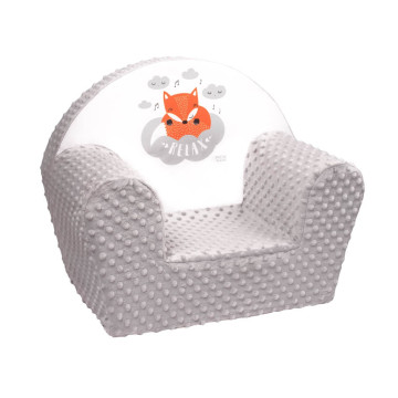 Dětské křeslo z Minky New Baby Liška šedé, Šedá