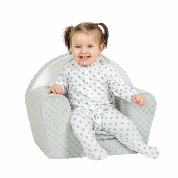 Dětské křeslo z Minky New Baby Liška šedé, Šedá