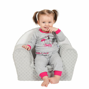 Dětské křeslo z Minky New Baby Liška šedé, Šedá