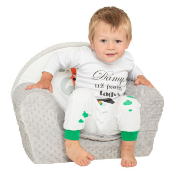 Dětské křeslo z Minky New Baby Liška šedé, Šedá
