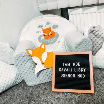 Dětské křeslo z Minky New Baby Liška šedé, Šedá