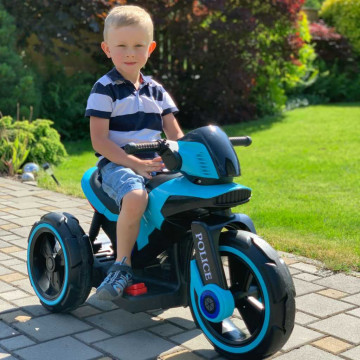 Dětská elektrická motorka Baby Mix POLICE modrá
