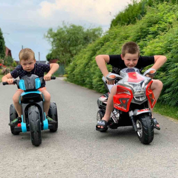 Dětská elektrická motorka Baby Mix POLICE modrá