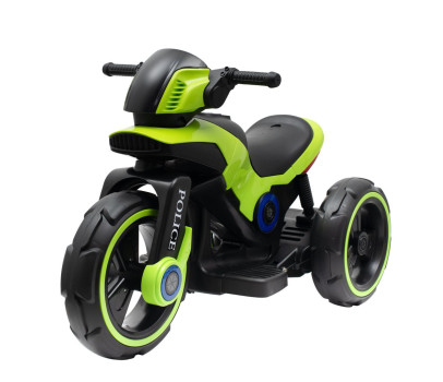 Dětská elektrická motorka Baby Mix POLICE zelená